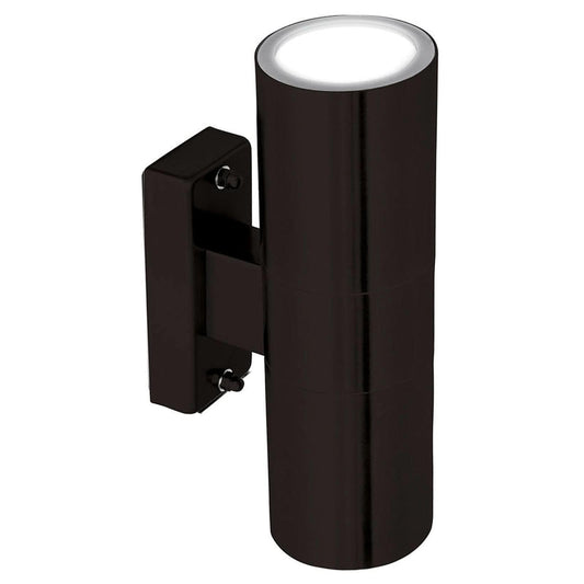 Brilliant Black Denver-II LED Exterior Up/Down Wall Light