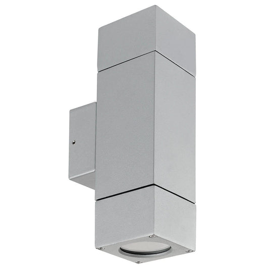 Brilliant Silver Prairie Exterior Up/Down Wall Light