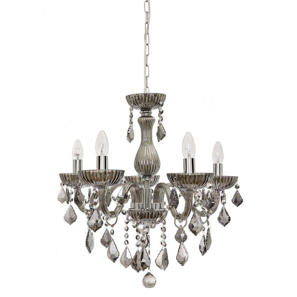 Avenue 5 Light Crystal Chandelier Chrome
