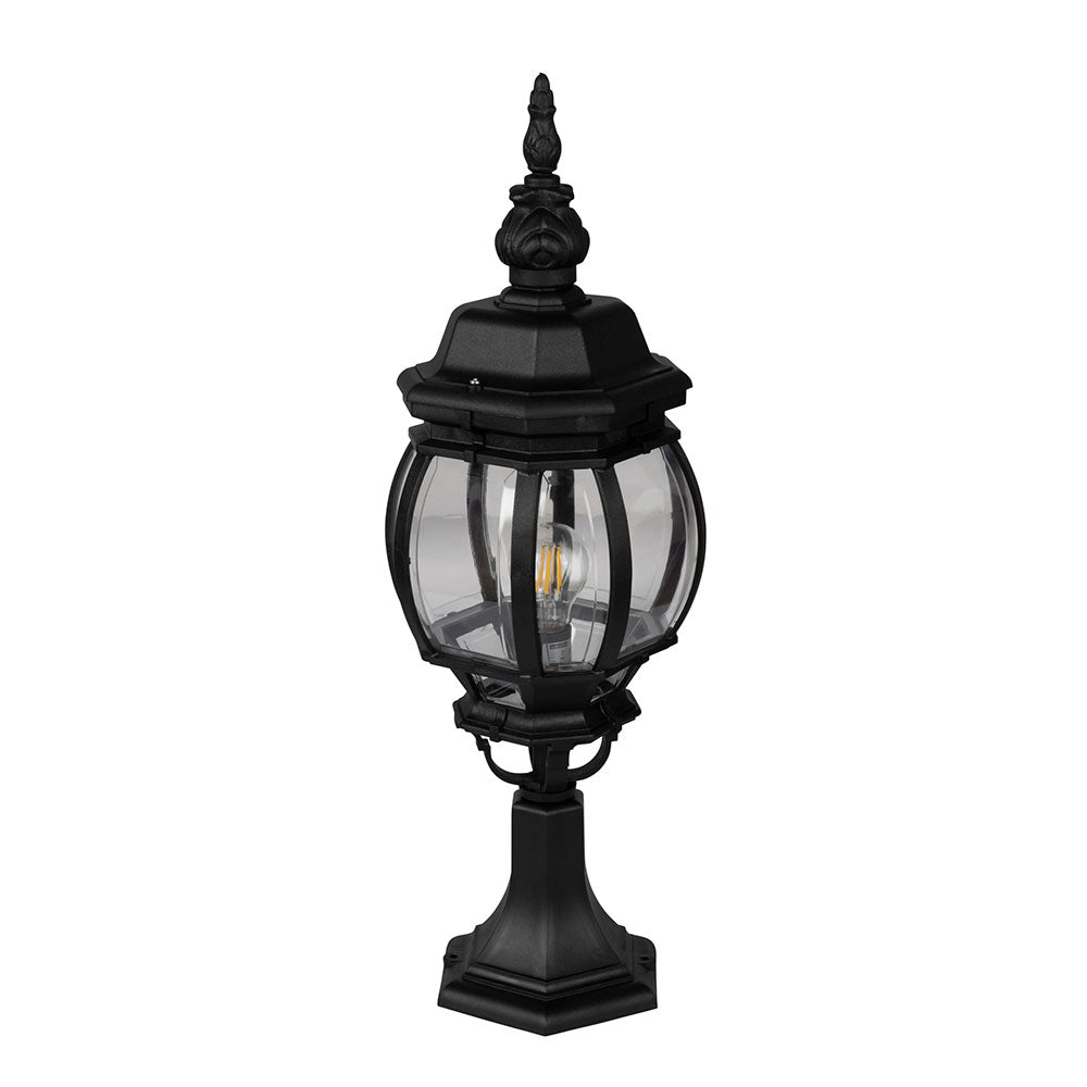 Baltimore 1 Light Pillar Mount Black