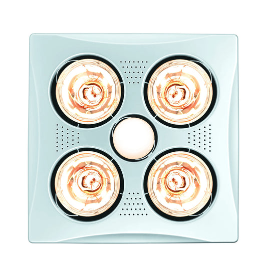 Bathroom heater 3-in-1 | Non-Ducted - 4 lamps - LED Centre light
