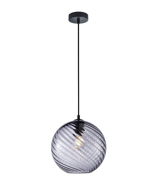 Espiral: Interior Wine Glass Shade Wavy Finish Round Pendant Lights