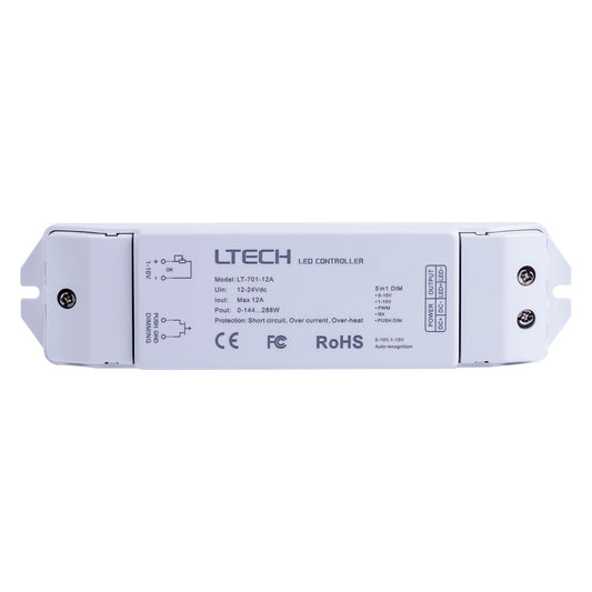 0-1/10V LED Strip Controller 24v DC To Suit Single Coloured LED Strip