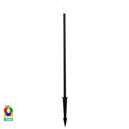 Drique Aluminium Black RGBCW LED Bollard Spike Light