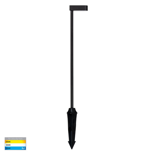 Lindri Aluminium Black LED Bollard Spike Light