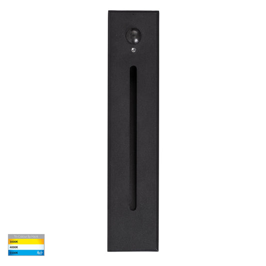 Recessed Large Rectangle Black Step Light with PIR Sensor