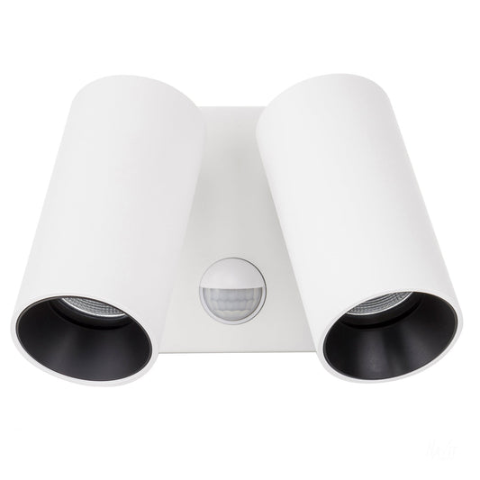 Double Adjustable Wall Pillar Light White With Sensor