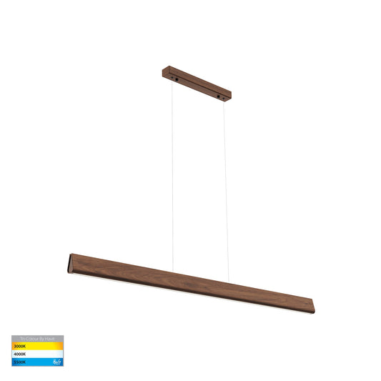 Dark Walnut Timber Linear Pendant