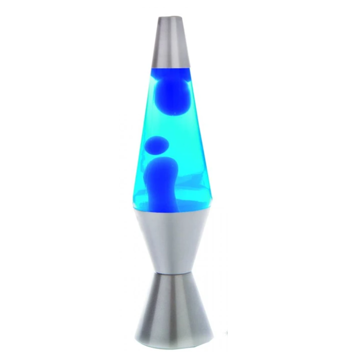 Lava Lamp Blue Water Blue Lava Metallic Silver Base