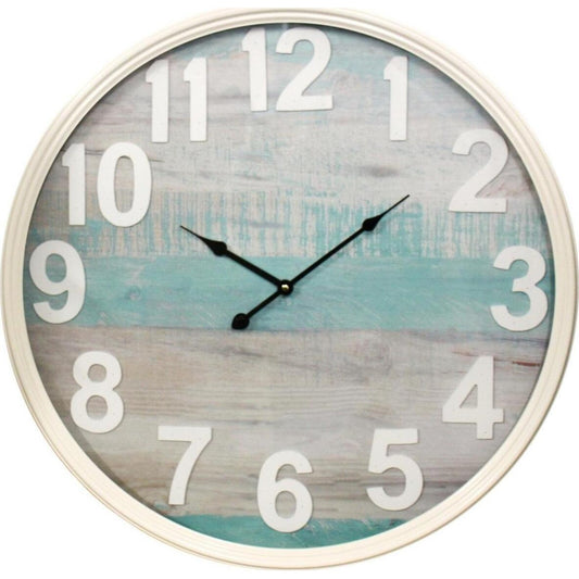 Clock Soft Blue/white 60cm
