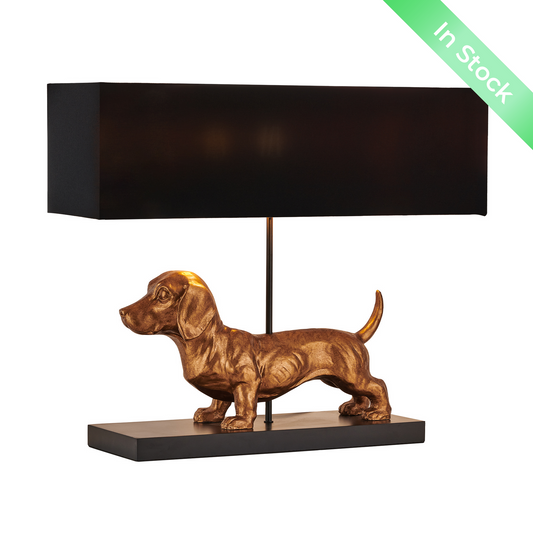 Dachshund Elegance Table Lamp - Gold