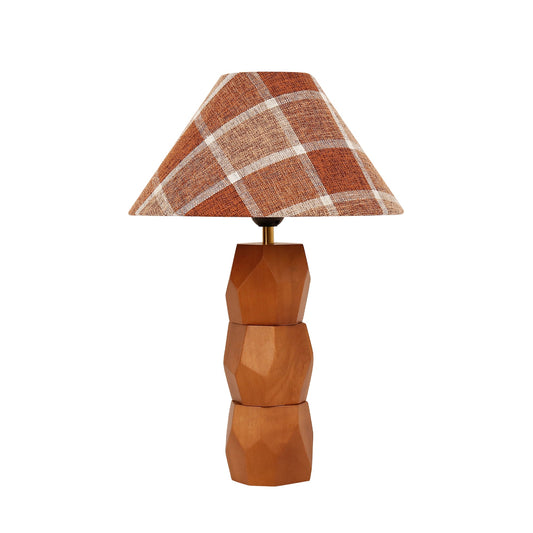 Helena Hand-Faceted Wooden Base Table Lamp