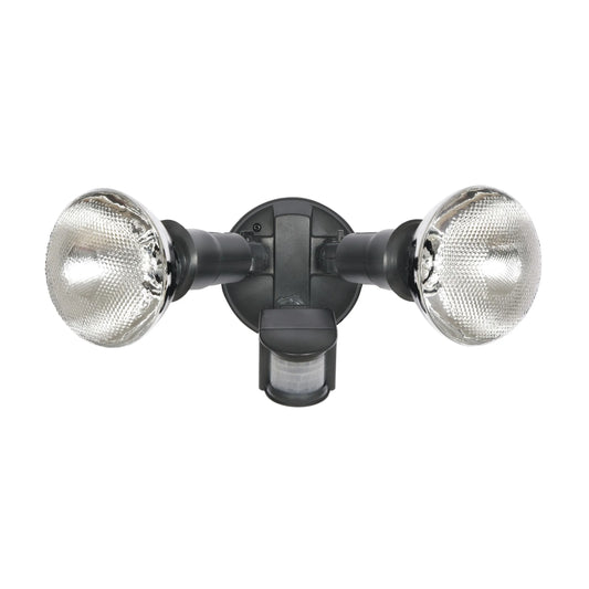 Outdoor Incandescent Twin Floodlight with PIR sensor manual override