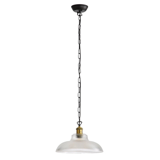 Otter Clear Traditional Ribbed Glass Pendant