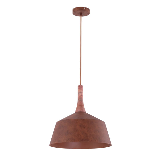 OXIDO: Interior Rustic Brown with Travertine Highlight Angled Dome Pendant Lights