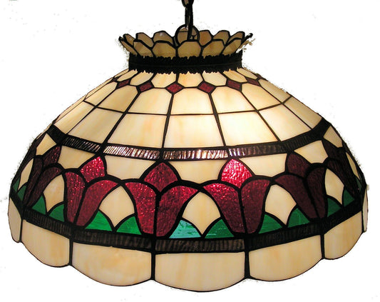 Red Tulip Leadlight Pendant