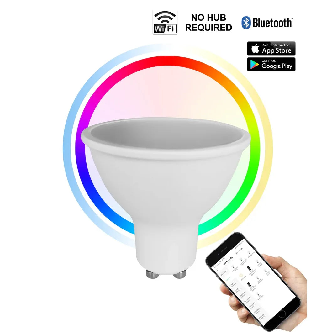 SMTGU10 LED Smart Dimmable RGB+Tri-CCT GU10 Globe (5W)