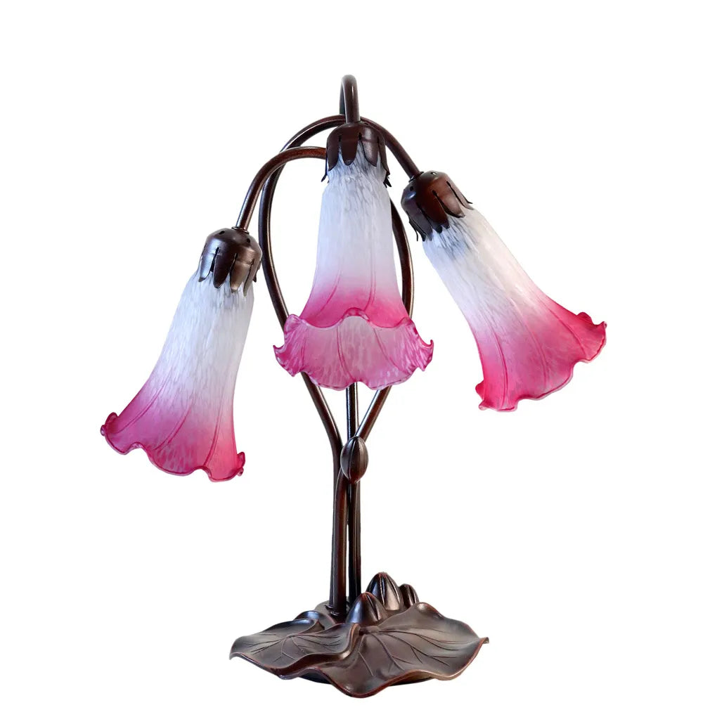 Triple Lily Lamp White Magenta