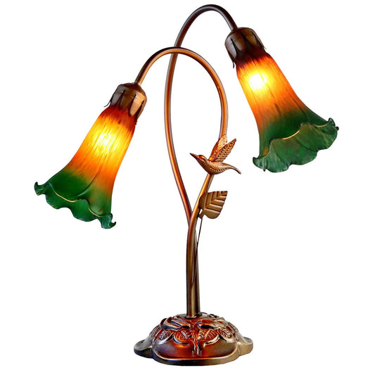 Twin Hummingbird Lily Tiffany Lamp