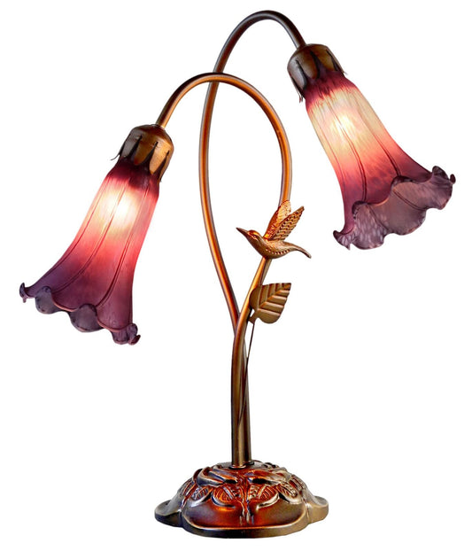 Twin Hummingbird Lily Tiffany Lamp