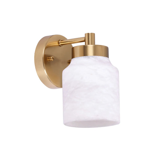 TUFO: Interior White Jar Alabaster with Brass Highlight Wall Light