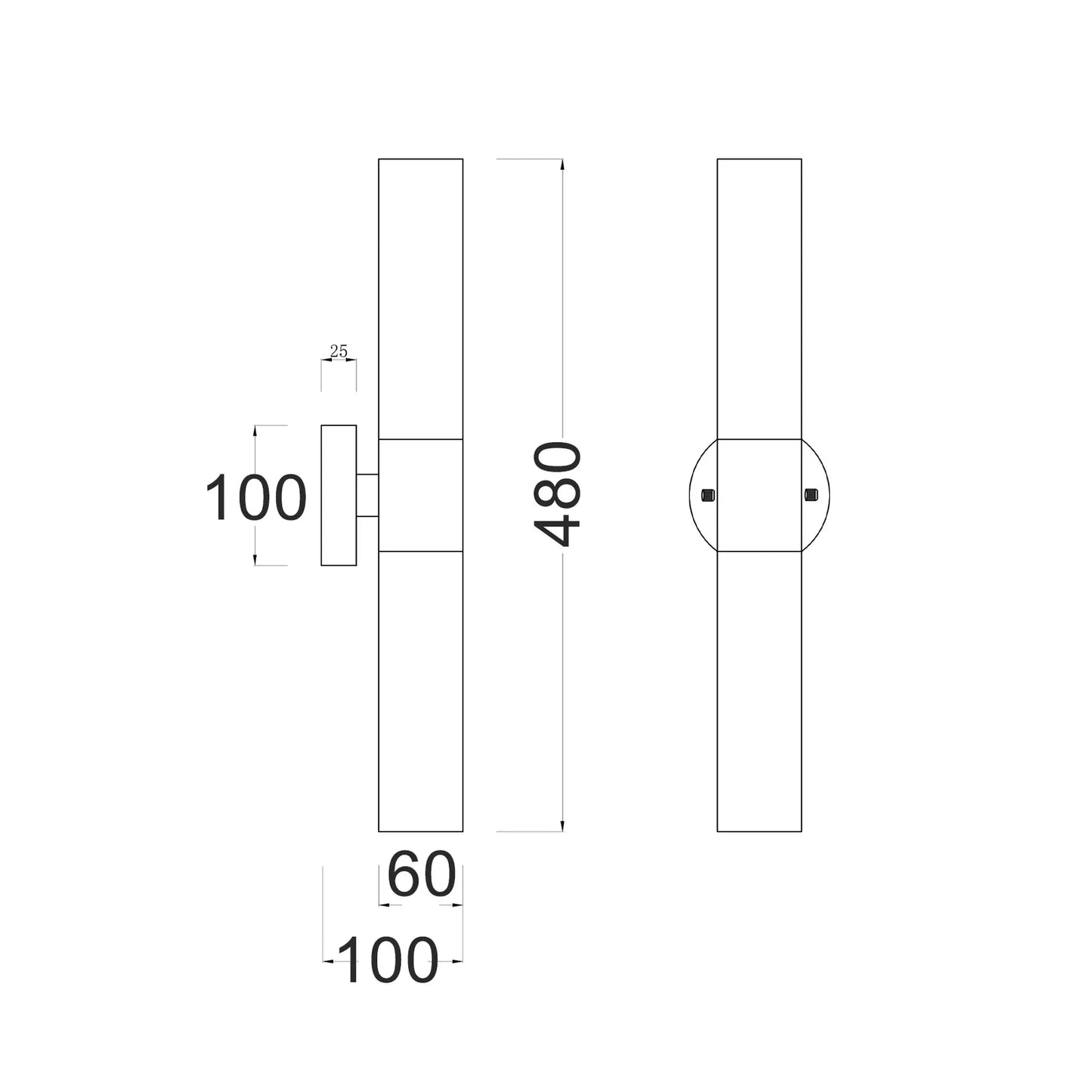 VARA: Interior Tubular Up/Down Opal Glass Wall Lights