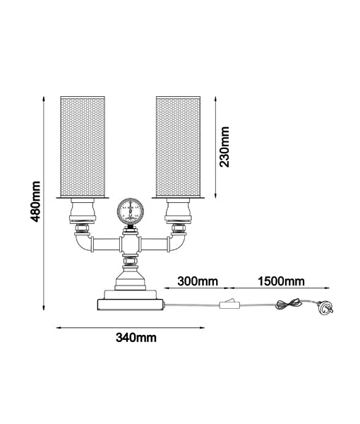 Veneto Black Iron Table Lamps