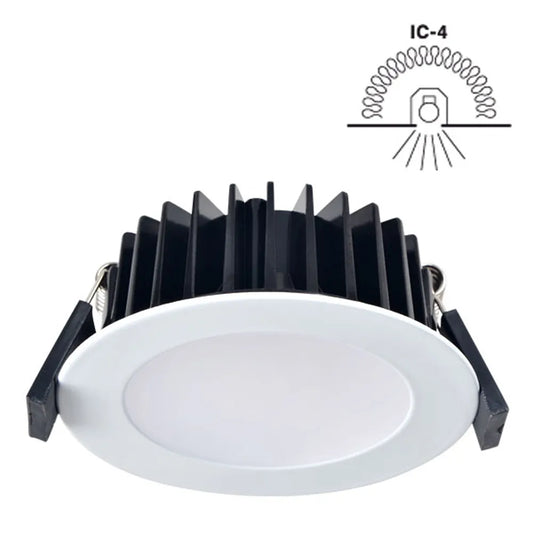 LED D/LIGHT 10W 3/4.2/5.7K DIM. IP44 WHITE F&P FLICKERGUARD