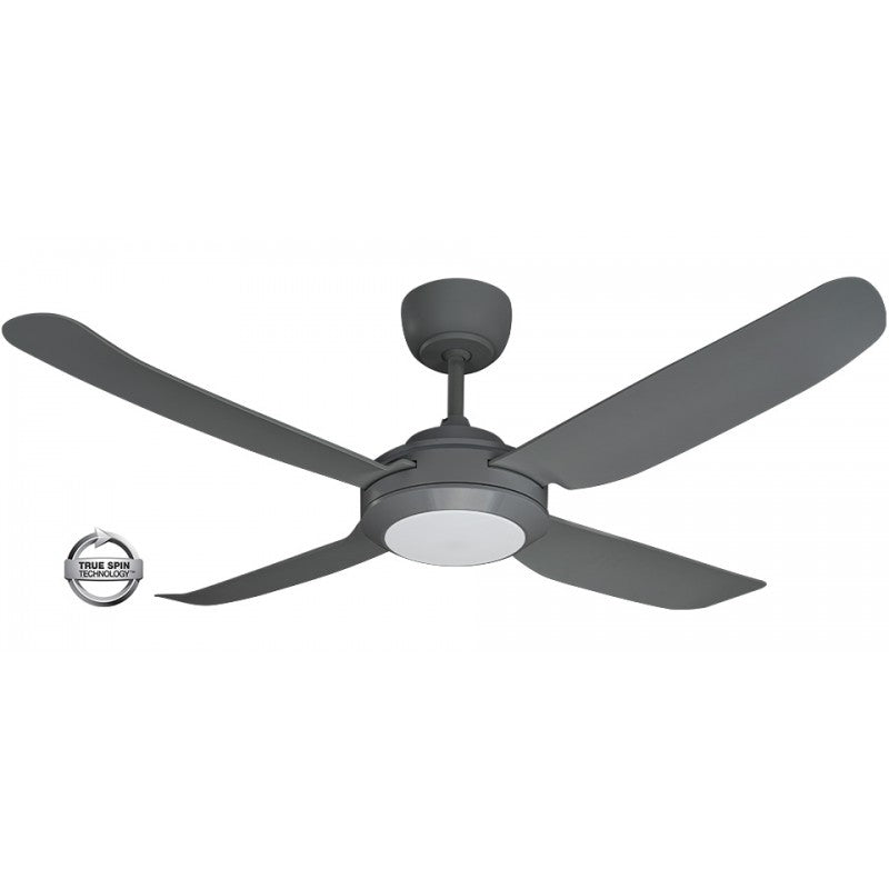 SPINIKA II - 48" Glass Fibre 4 Blade Ceiling Fan in Titanium with LED Light