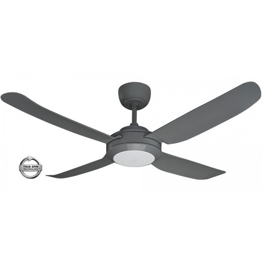 SPINIKA II - 48" Glass Fibre 4 Blade Ceiling Fan in Titanium  with LED Light