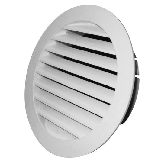150mm Standard Round Fixed Louvre Grille - White