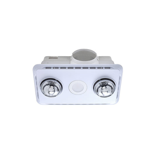 Brook - 2 Light 3 In1 Bathroom Heat Exhaust with LED Downlight - White