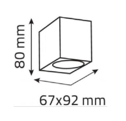 Square Fixed Down Wall Pillar Light - Black