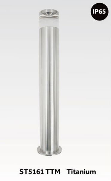 Perspex Glass Bollard Light - Titanium