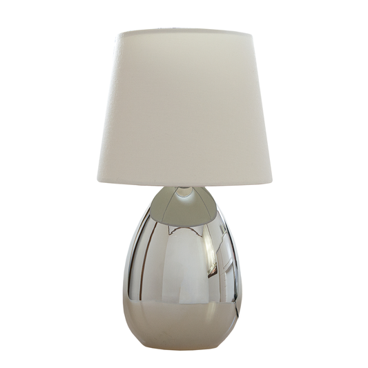 Libby Touch Table Lamp - Chrome With White Shade