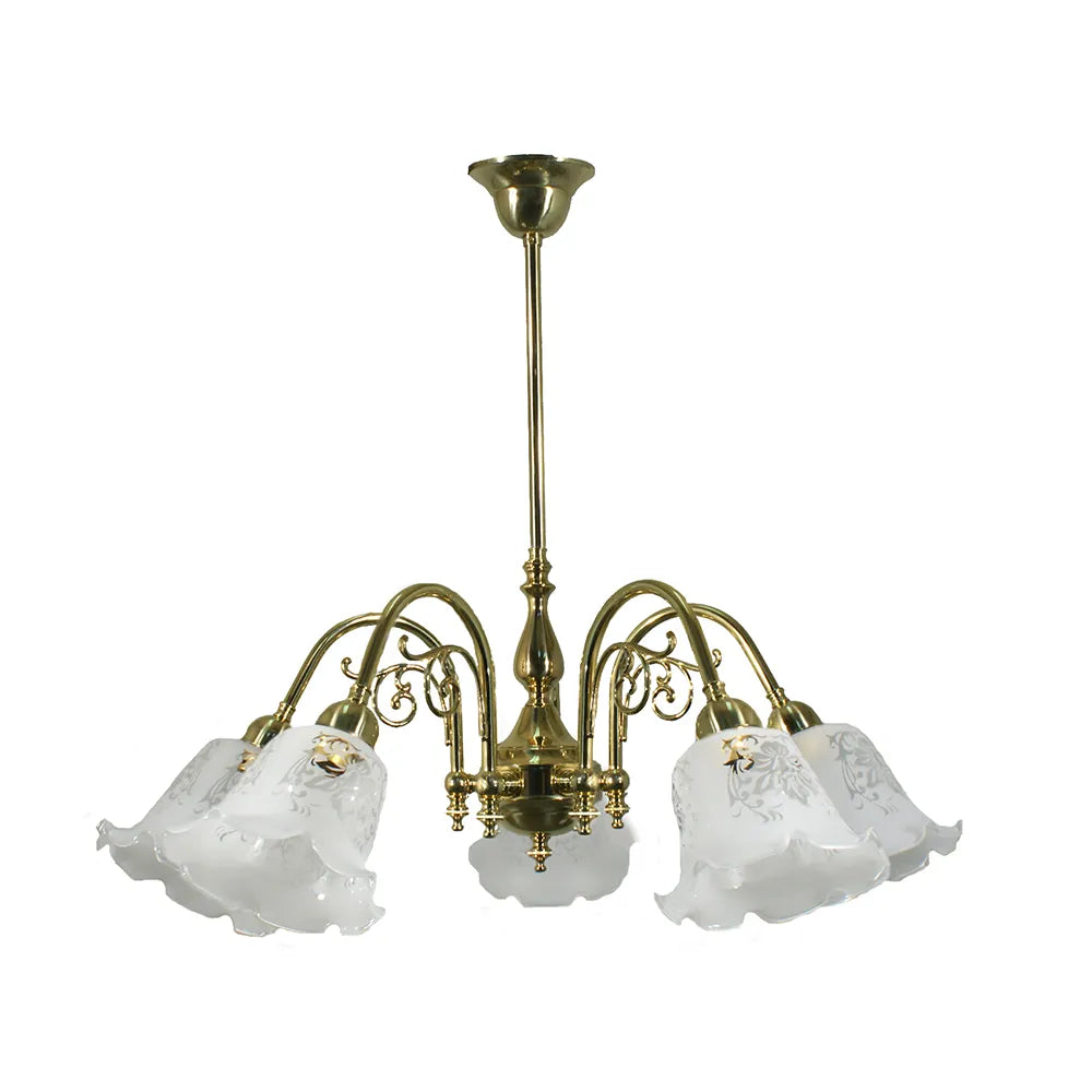 Victoriana 5 Light Pendant-5008 Etched