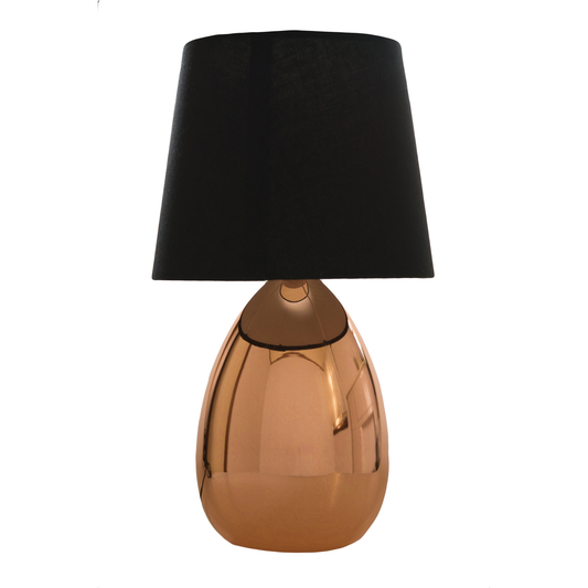 Libby Touch Table Lamp - Copper With Black Shade