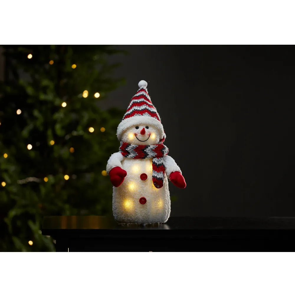 Xmas Joylight Satin Nickelowman Dec Red 380mm