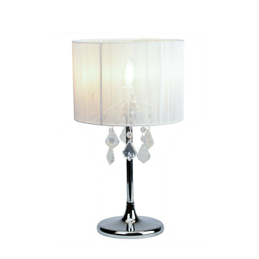 Paris Crystal Table Lamp - White