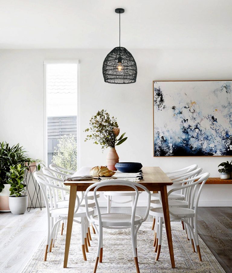 Coup 1 Rattan Ellipse Pendant Matte Black