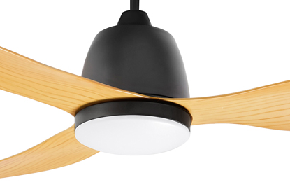 Elite - LED Light - Matt Black & Bamboo Ceiling Fan