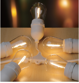Festoon Hanging LED 12v 10 Light Whiteblack Warm White Incl Driver Kit