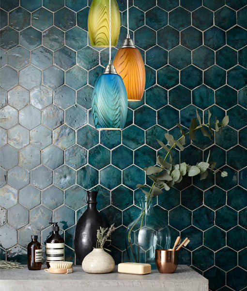 Glaze Ellipse Hand Blown Glass Pendant Light