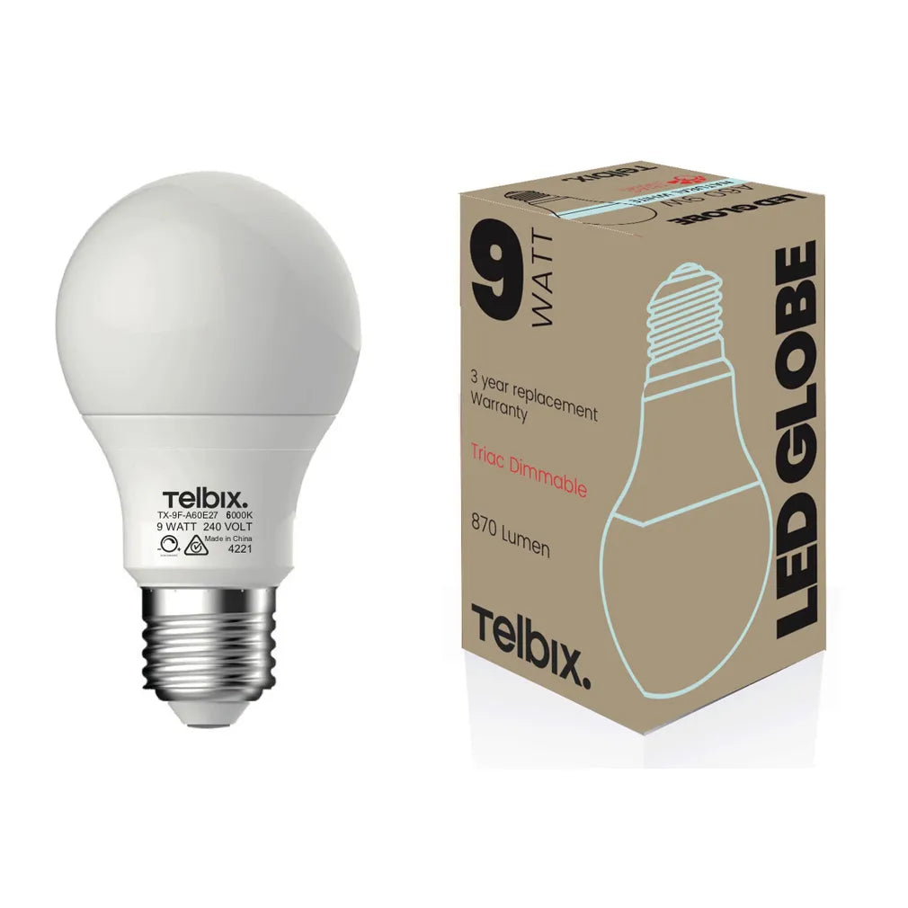 A60 LED Globe 9w e27 6000k 870lm