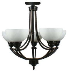 Houston Five Light Flush Pendant Bronze