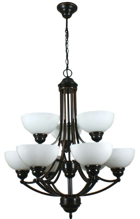 Houston Nine Light Pendant Bronze