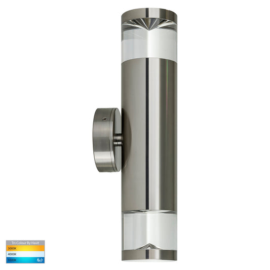 Highlight Titanium Aluminium Tri Colour Up and Down Wall Pillar Lights