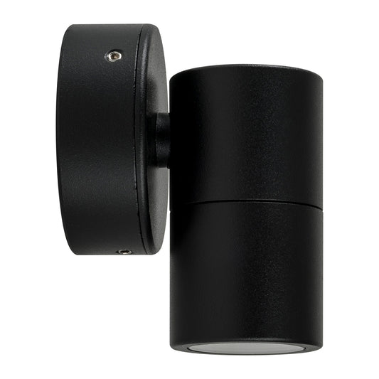 Single Fixed Wall Pillar Light Black