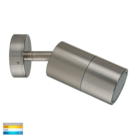 Tivah Titanium Aluminium LED Tri Colour Single Adjustable Wall Pillar Light