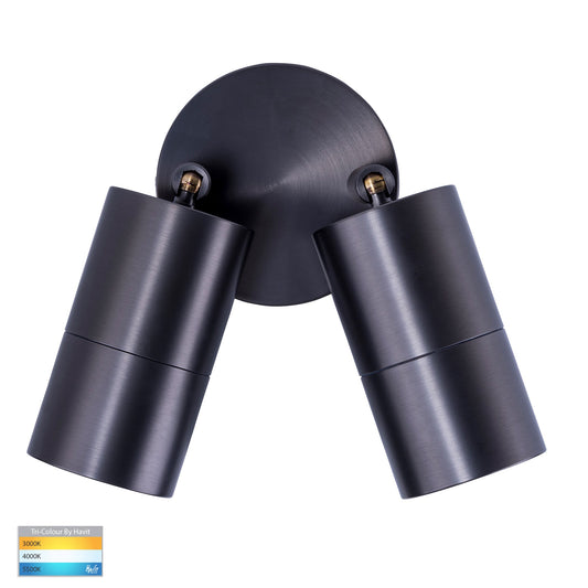 Double Adjustable Wall Pillar Light Graphite Coloured
